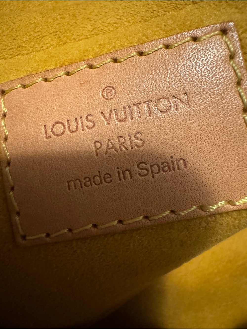 Louis Vuitton Blue Denim Monogram Shoulder Pochette with Tan Leather Strap - Picture 7 of 9